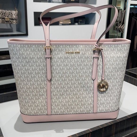 Michael Kors Handbags - Michael Kors Jet Set Travel Large Top Zip Shoulder Tote Powder Blush Multi